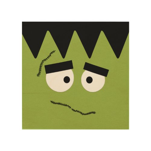 Funny Frankenstein Face for Halloween Wood Wall Decor