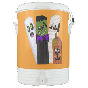Funny Frankenstein Ghost Invisible Man Pumpkin Beverage Cooler