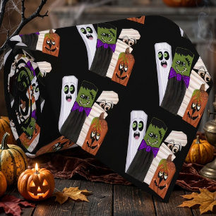 Funny Frankenstein Ghost Pumpkin Invisible Man Neck Tie