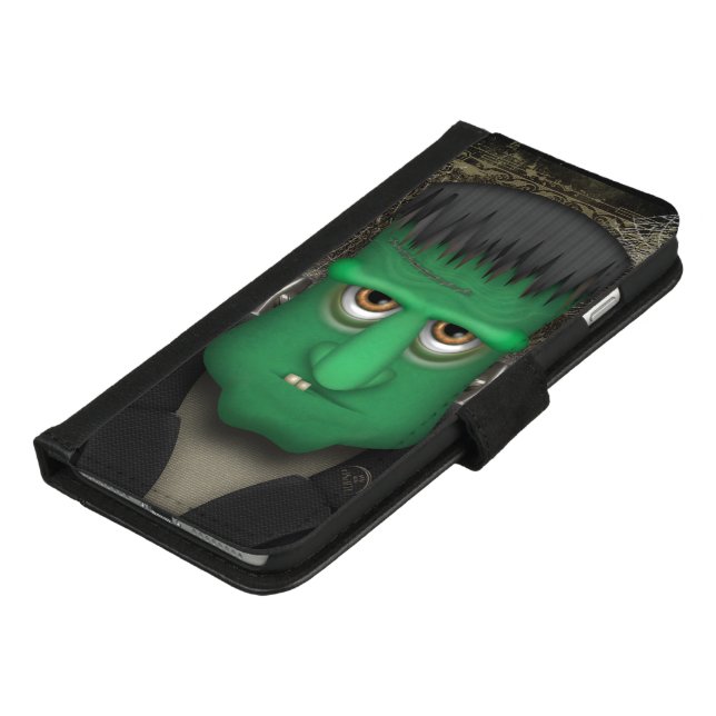 Funny Frankenstein Halloween Costume iPhone Wallet Case (Bottom)