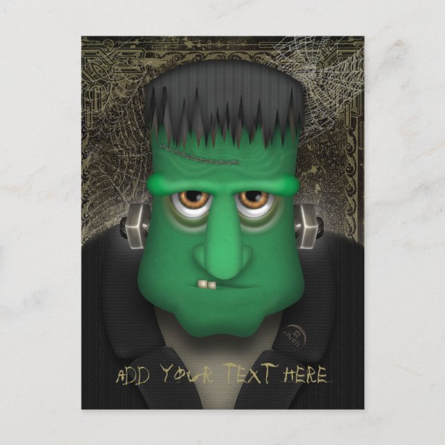 Funny Frankenstein Halloween Costume Personalized Postcard (Front)