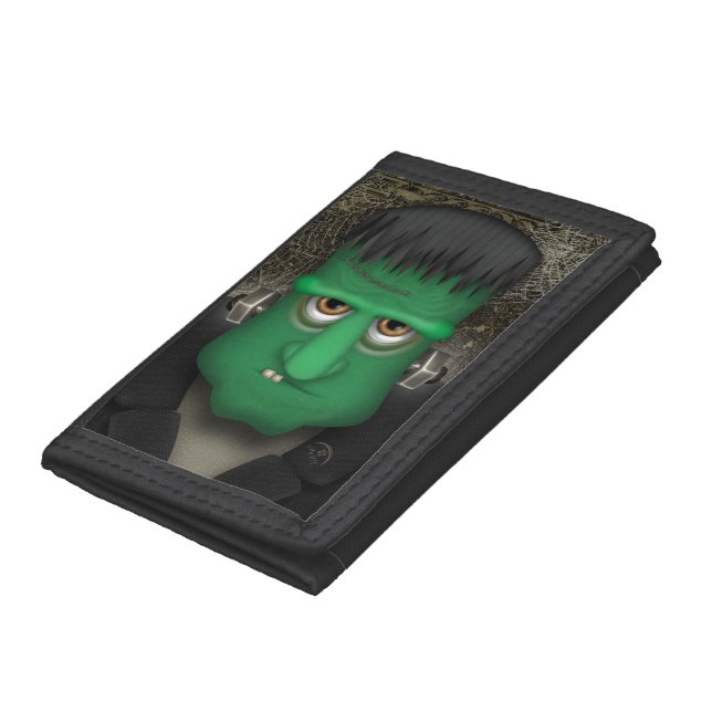 Funny Frankenstein Halloween Costume Trifold Wallet (Bottom)