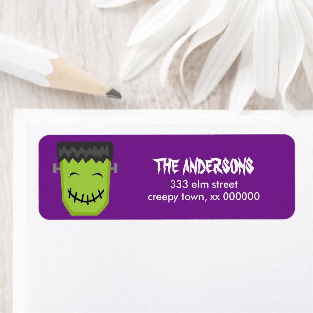Funny Frankenstein Halloween Label (Insitu)