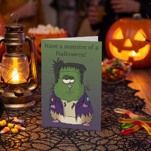 Funny Frankenstein Hamster Halloween Greeting Card