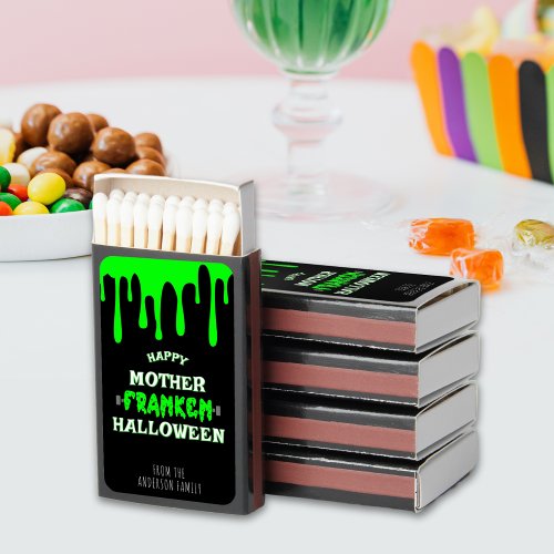 Funny Frankenstein Happy Halloween Slime Drip Matchboxes