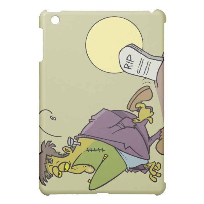 funny frankenstein in graveyard cartoon design case for the iPad mini