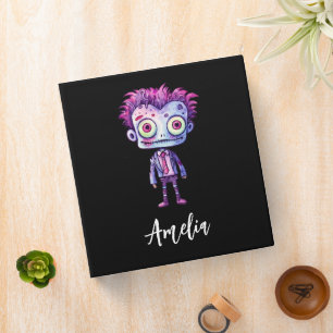 Funny Frankenstein Monster Halloween Fun 3 Ring Binder