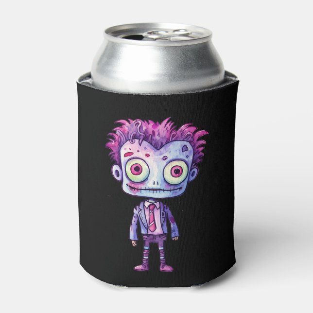 Funny Frankenstein Monster Halloween Fun Can Cooler (Can Front)