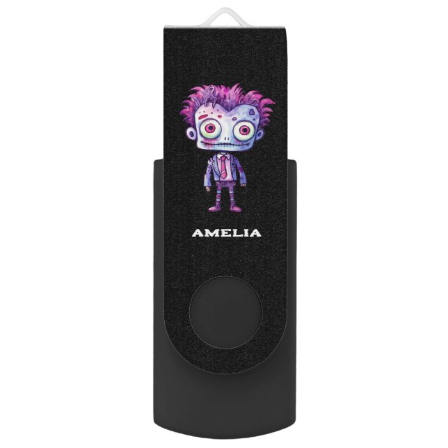 Funny Frankenstein Monster Halloween Fun Flash Drive (Front Vertical)
