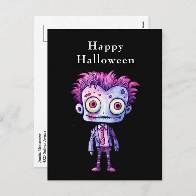 Funny Frankenstein Monster Halloween Fun Holiday Postcard (Front/Back)
