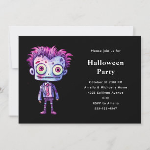 Funny Frankenstein Monster Halloween Fun Invitation