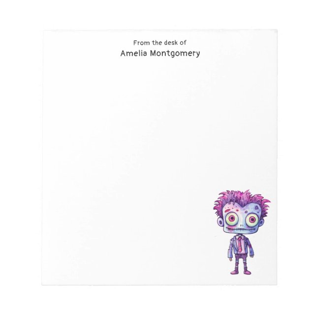 Funny Frankenstein Monster Halloween Fun Notepad (Front)