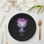 Funny Frankenstein Monster Halloween Fun Paper Plates