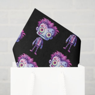 Funny Frankenstein Monster Halloween Fun Pattern Tissue Paper