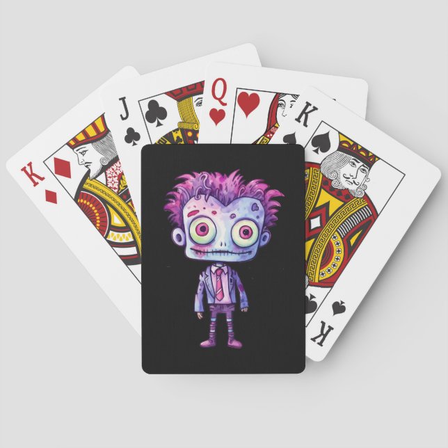 Funny Frankenstein Monster Halloween Fun Poker Cards (Back)