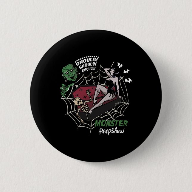 Funny Frankenstein Monster Lovers Monster Bunniesh Button (Front)