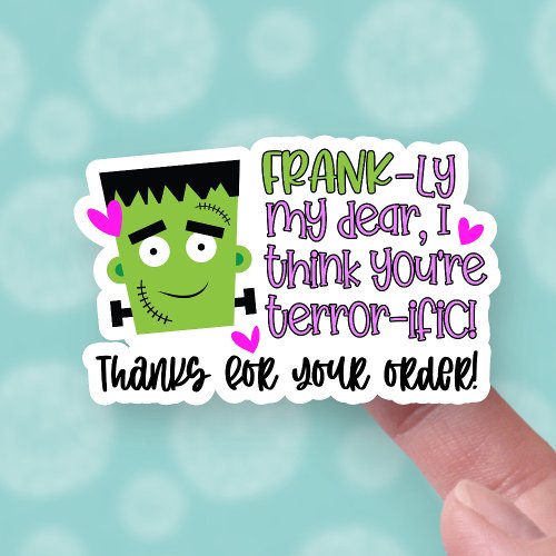 Funny Frankenstein Pun Cute Halloween Business Sticker