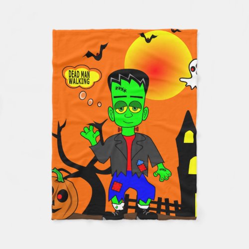 Funny Frankensteins Monster Image Fleece Blanket