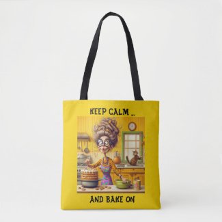Funny Frazzled lady baker cartoon