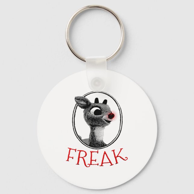 Funny Freak Rudolph The Red Nosed Reindeer Christm Keychain (Front)