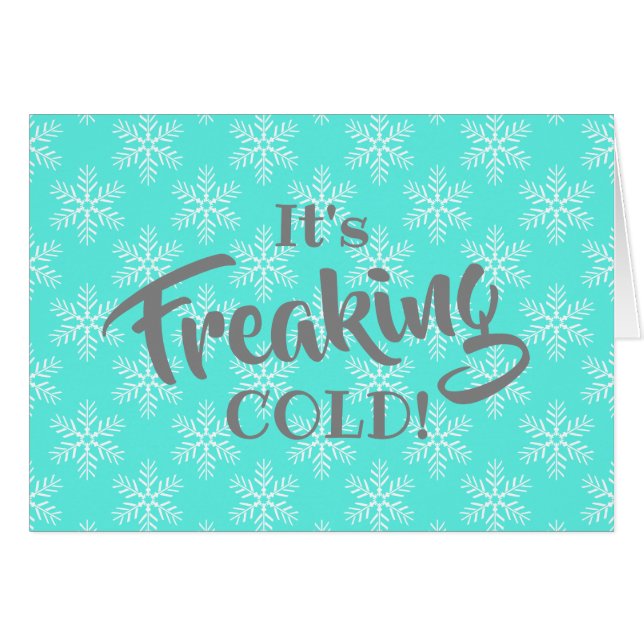 Funny Freaking Cold Merry Christmas Cards (Front Horizontal)