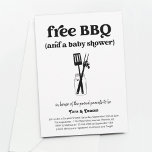 Funny Free BBQ Couples Baby Shower Invitation<br><div class="desc">Free BBQ (and a baby shower).  A fun baby shower invitation that puts the spotlight on...  bbq!</div>