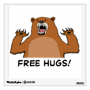 Funny Free Bear Hugs Wall Decal