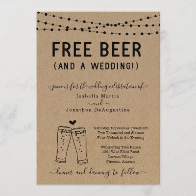 Funny Free Beer and a Wedding Invitation