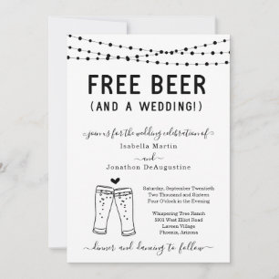 Funny Free Beer and a Wedding Invitation