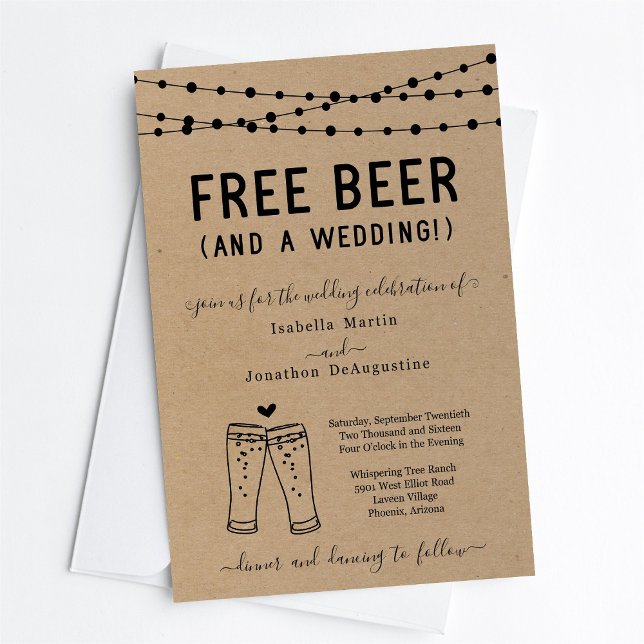 Funny Free Beer and a Wedding Invitation (Creator Uploaded)