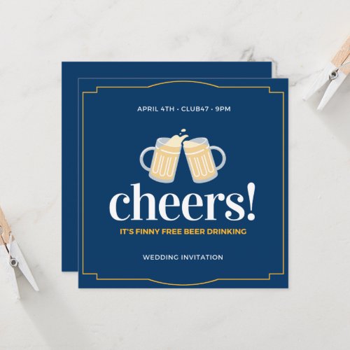 Funny Free Beer And A Wedding  Invitation