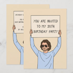 Funny Free Cake Joke Simple Quirky 100th Birthday Invitation