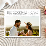 Funny Free Cocktails Cake Wedding Save the Date Announcement Postcard<br><div class="desc">Get your guests excited for your big day with our funny and delightful “Funny Free Cocktails Cake Wedding Save the Date”! This whimsical design guarantees smiles and anticipation, setting the perfect tone for a fun-filled wedding celebration. Add your photo and wedding details to the front and back of the card...</div>