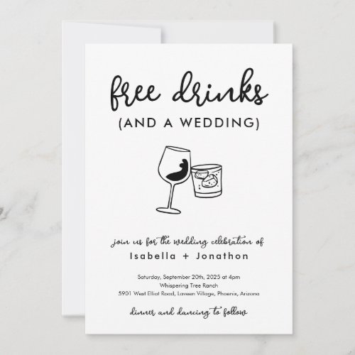 Funny Free Drinks and a Wedding Invitation