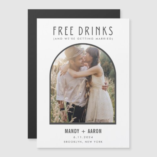 Funny Free Drinks Arch Photo Wedding Save The Dat