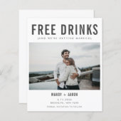 Funny Free Drinks Budget Save the Date (Front/Back)