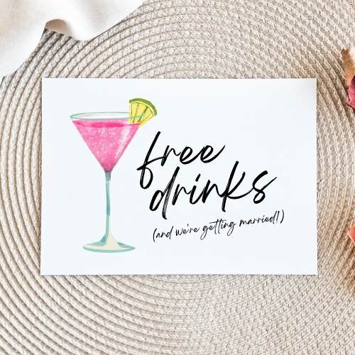 Funny Free Drinks Budget Wedding Save the Date Announcement Postcard