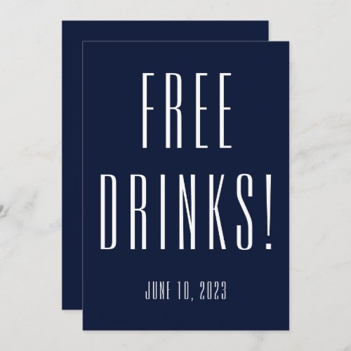 Funny Free Drinks Graduation Party Invitation