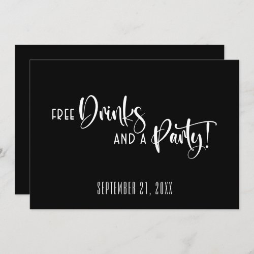 Funny Free Drinks Party Wedding Save The Date
