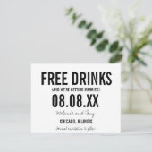Funny Free Drinks Photo Horizontal Save the Dates Save The Date (Standing Front)