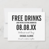 Funny Free Drinks Photo Horizontal Save the Dates Save The Date (Front)