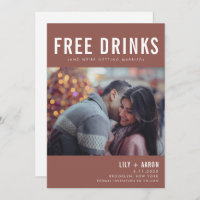 Funny Free Drinks Photo Rust Wedding Save Date Save The Date