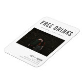 Funny Free Drinks Photo Save the Date Magnet (Left Side)