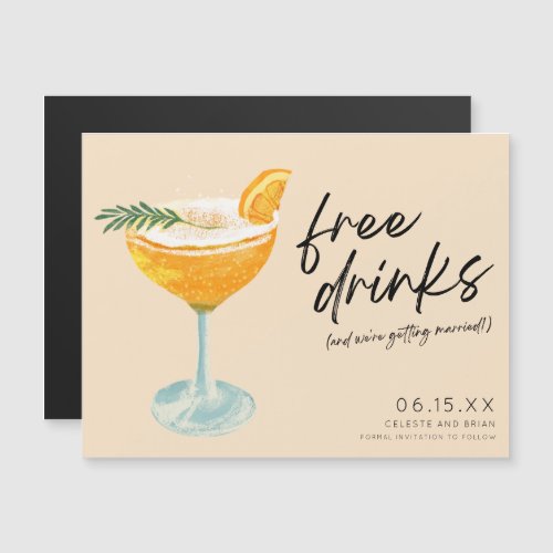 Funny Free Drinks Unique Wedding Save the Date