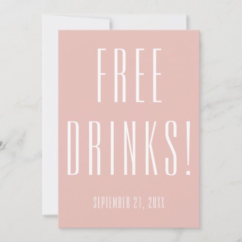 Funny Free Drinks Wedding Rose Gold Save The Date