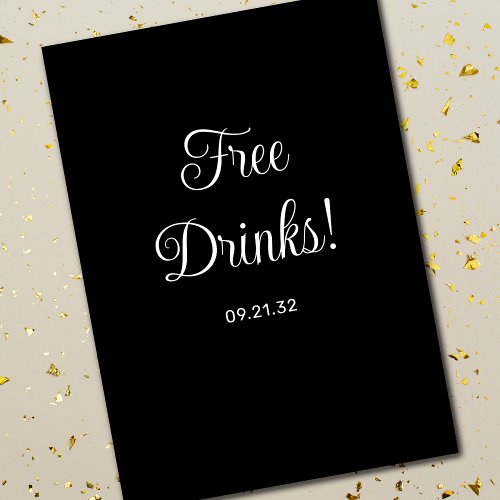 Funny Free DrinksScript Black Wedding Save The Date