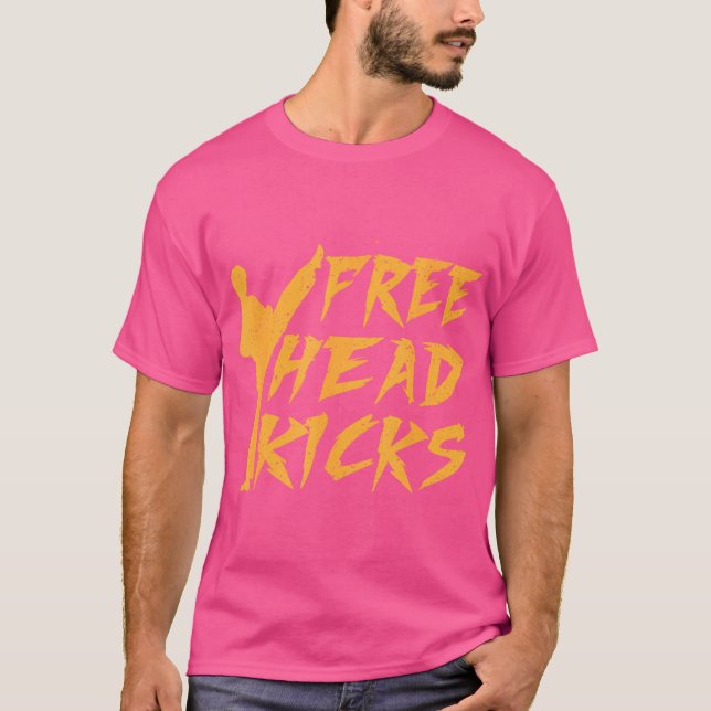Funny Free Head Kicks - Kung Fu T-Shirt (Front)