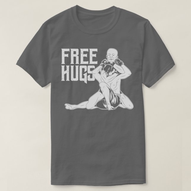 Funny Free Hugs BJJ Jiu Jitsu and MMA T-Shirt (Design Front)