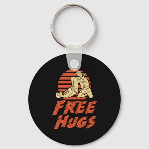 Funny Free Hugs _ Brazilian Jiu_Jitsu BJJ Gift Keychain