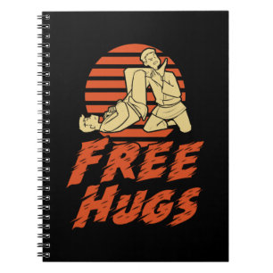 Funny Free Hugs - Brazilian Jiu-Jitsu, BJJ Gift Notebook